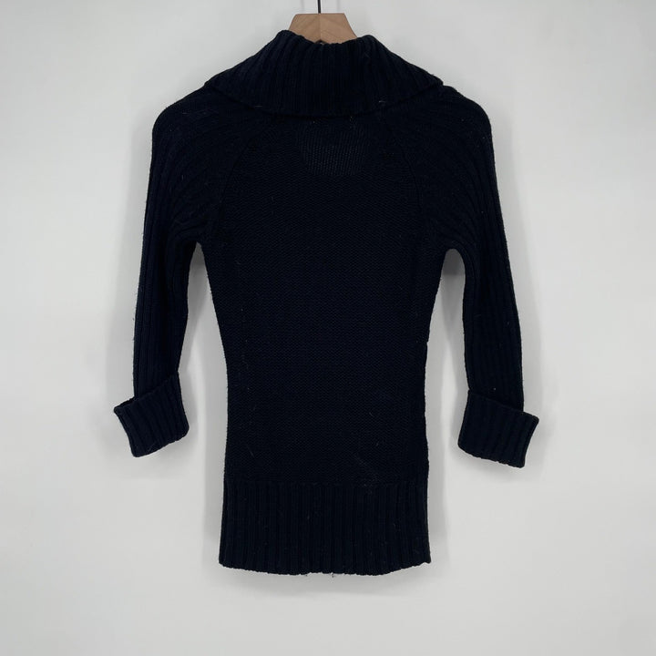 Arizona Jean Company Black Cable Knit Cowl Neck Sweater Size S