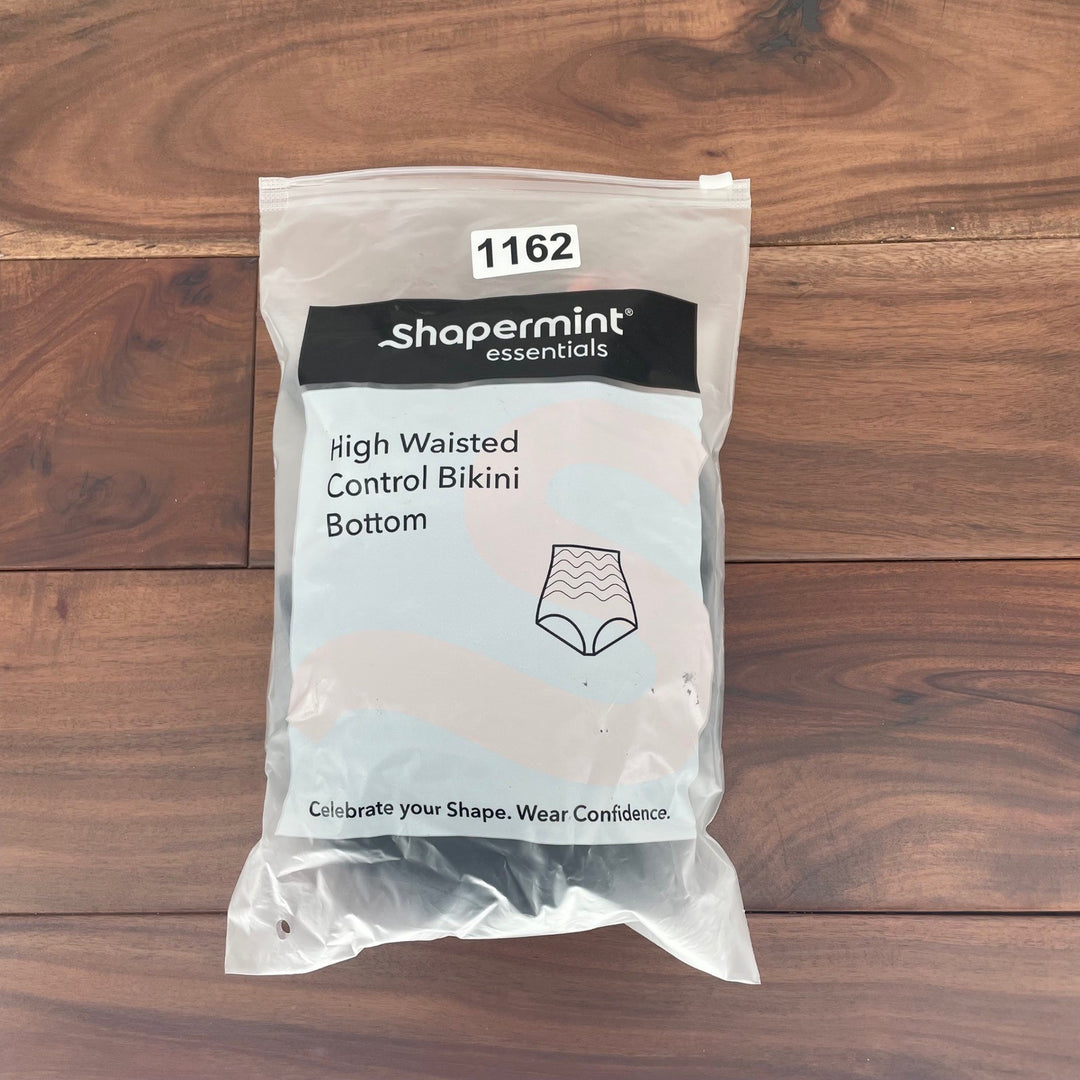 Shapermint Essentials High Waisted Control Bikini Bottom Black XL Ruching