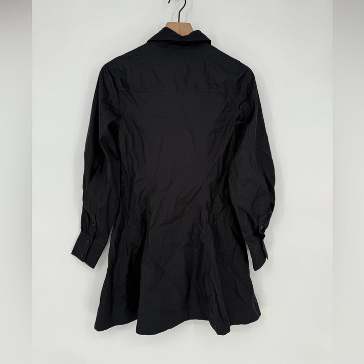 Madewell Seamed Long-Sleeve Mini Shirtdress in Poplin Size 00