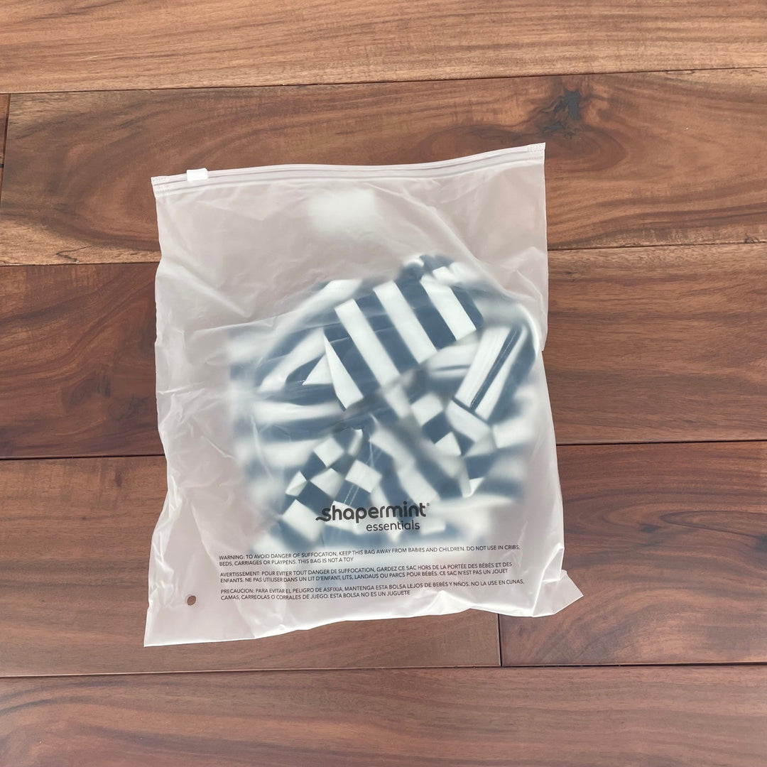 Shapermint Essentials Full Coverage Halter Bikini Top Navy White Stripe Size M