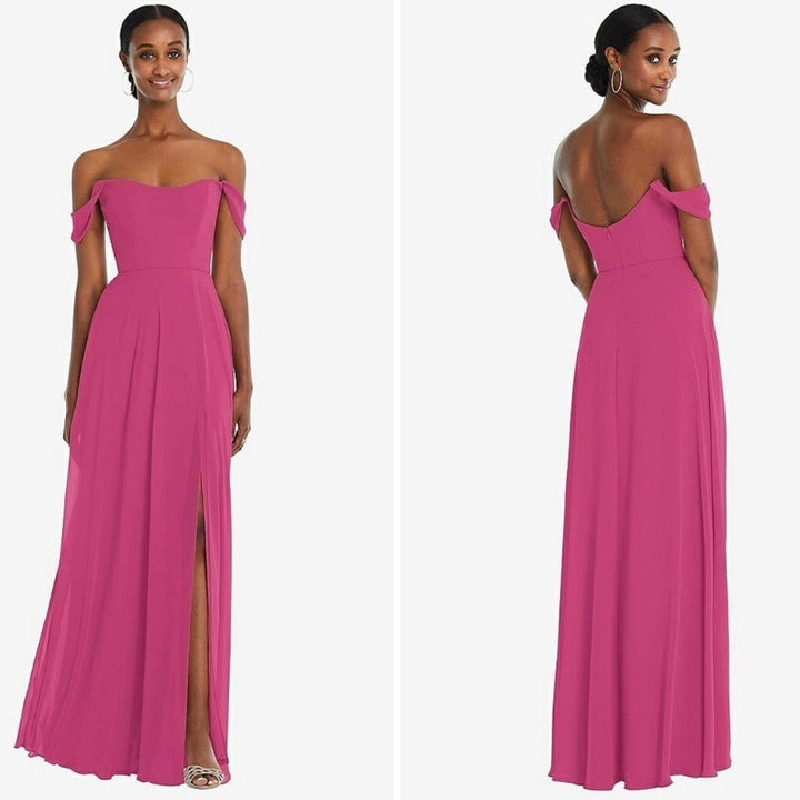 After Six Off-The-Shoulder Basque Neck Maxi Dress Size 8