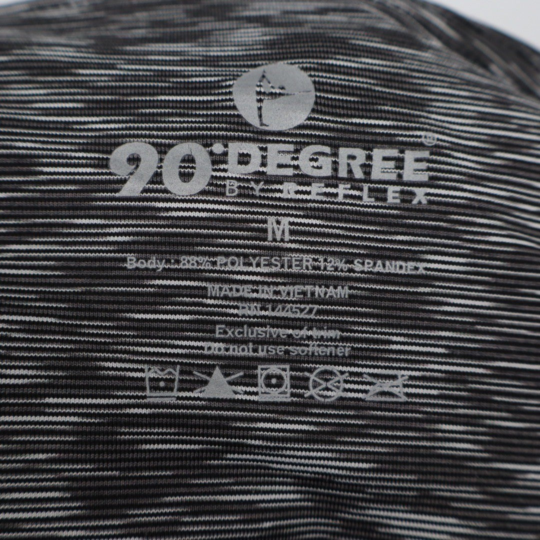 90 Degree By Reflex Leggings Womens M Black Grey Activewear Yoga Pants