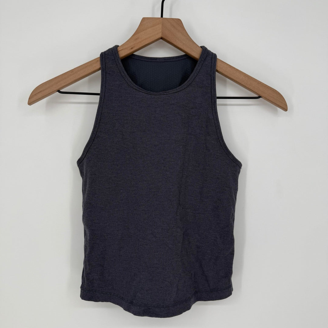 Vuori Ribbed Racerback Tank Top Charcoal Grey XS Modal Blend Athleisure