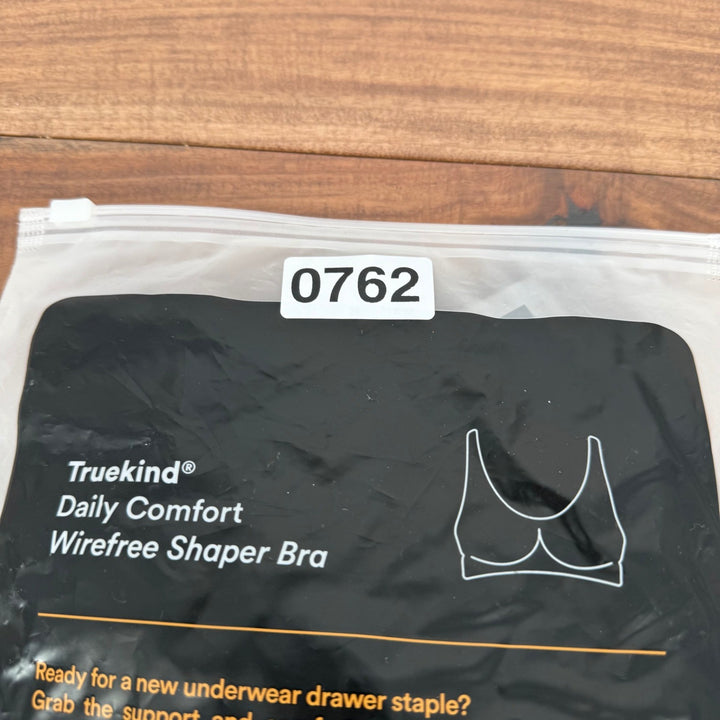 Truekind Daily Comfort Wirefree Shaper Bra Black Support Size 2XL