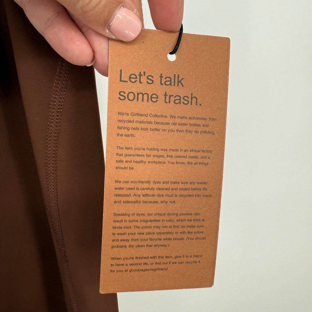 Girlfriend Collective 4008 Brown Recycled Polyester Spandex Leggings Size XS