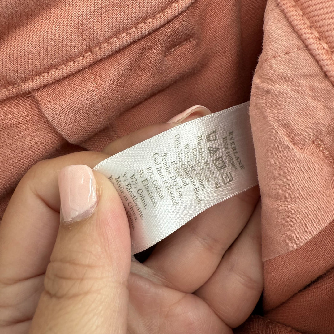 Everlane Chino Pants Womens 6 Pink Canvas Cotton Stretch Wide Leg Outdoor Boho