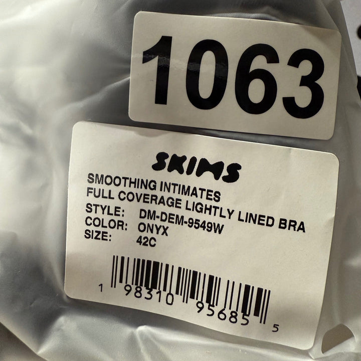 SKIMS Smoothing Full Coverage Lightly Lined Bra Onyx Size 42C