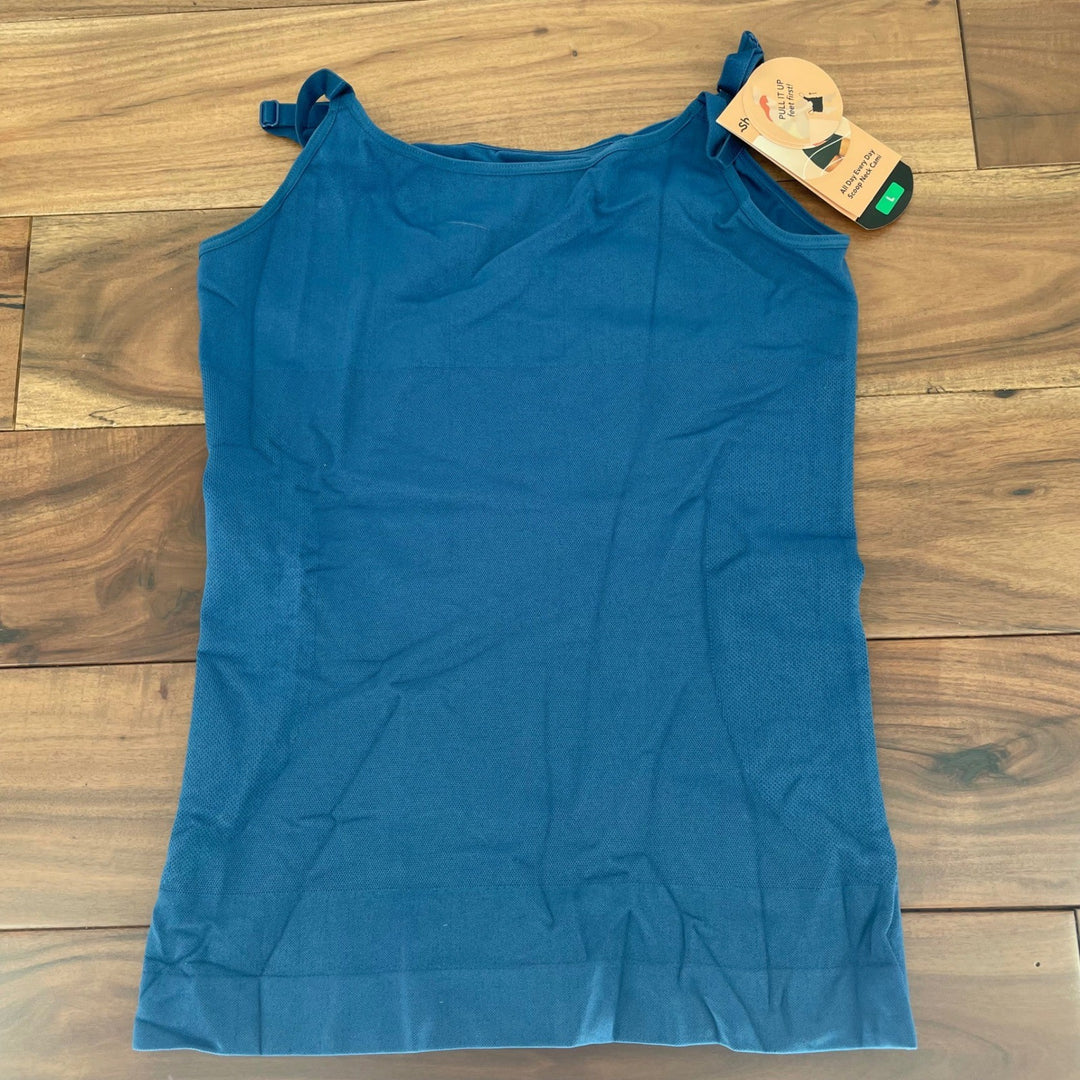 Shapermint Essentials All Day Every Day Scoop Neck Cami Blue Heather Grey Size L