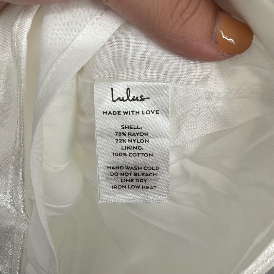 Lulus Gorgeous Aesthetic Ivory Taffeta Sleeveless Mini Dress Size XL