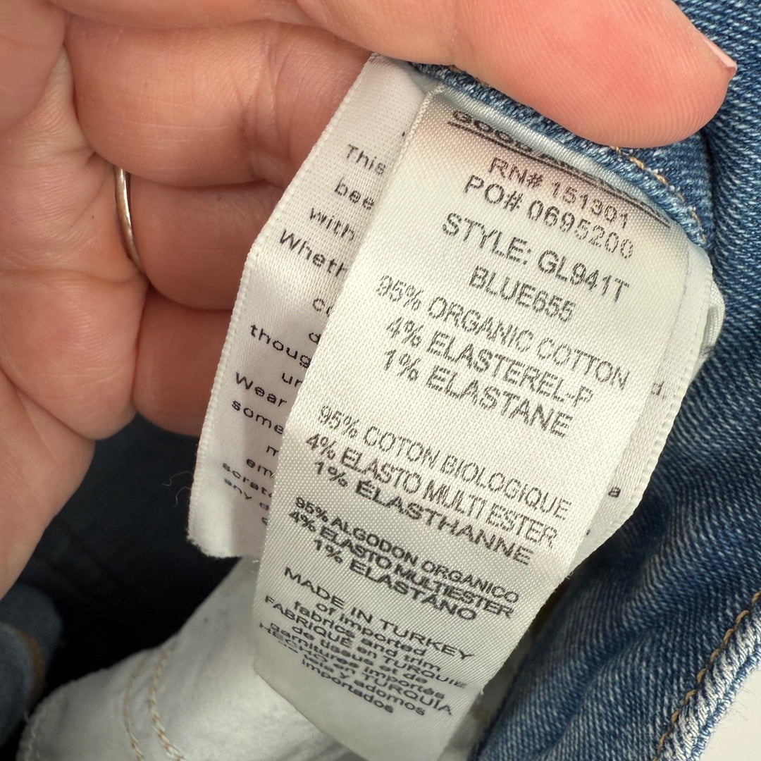 Good American Blue Denim Jeans Raw Hem Size 15 Style GL941T Blue655