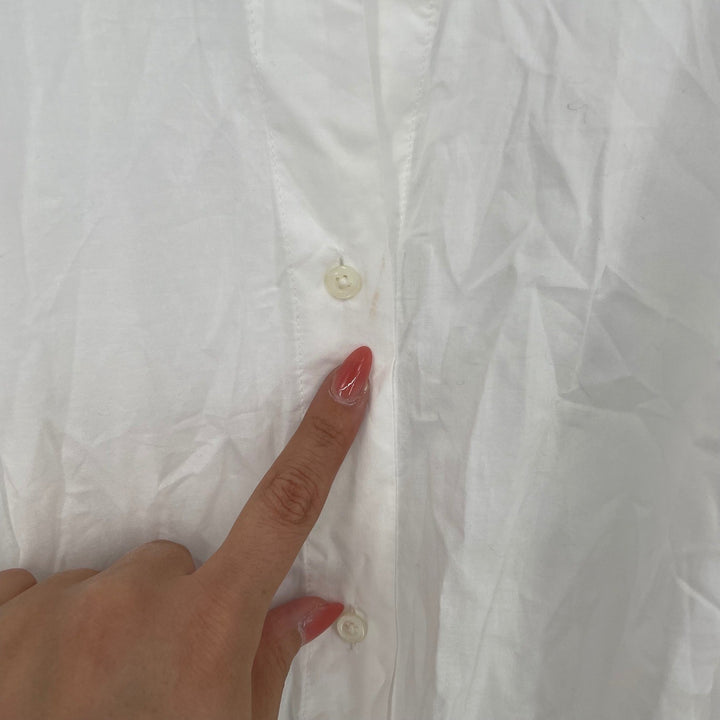 J. Crew White Button Down Shirt Dress Tie Waist Sheer Linen Blend Size S