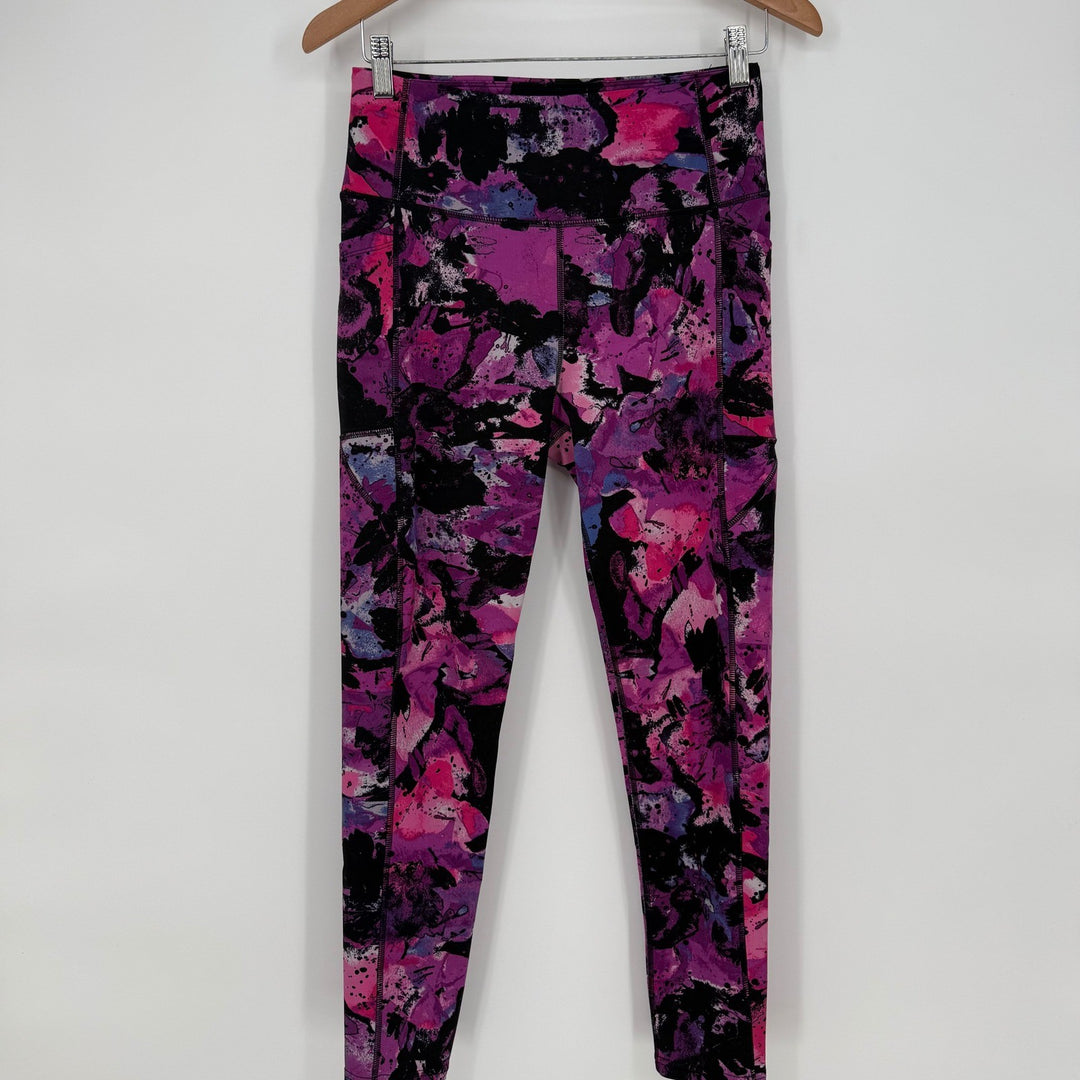 BSP Better Sports Performance Purple Floral Print Leggings - Size L