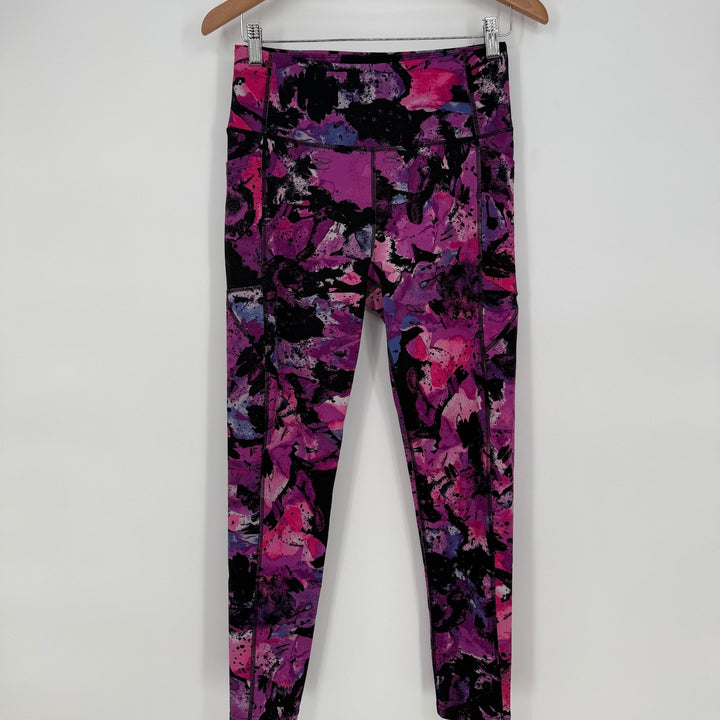 BSP Better Sports Performance Purple Floral Print Leggings - Size L