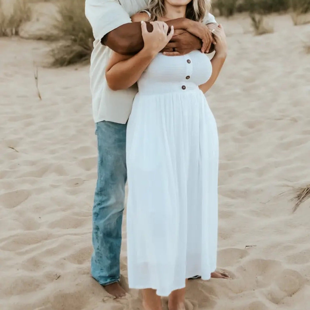 Louna Three Button Midi Dress Size M