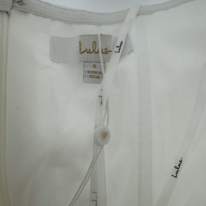 Lulus Lifetime of Love White Satin Strapless A-Line Gown Size 6