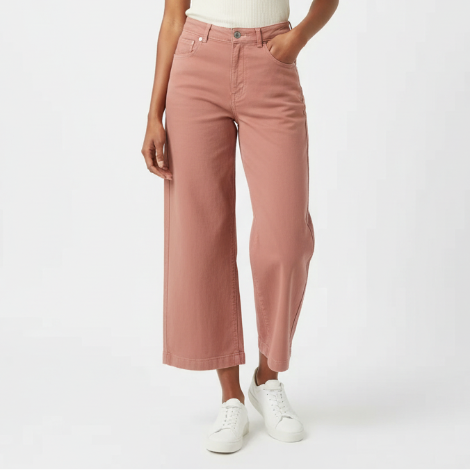 Everlane Chino Pants Womens 6 Pink Canvas Cotton Stretch Wide Leg Outdoor Boho