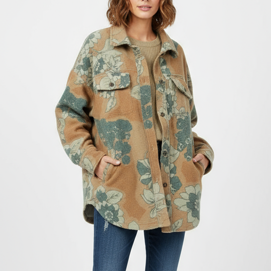 Free People Oversized Ruby Shirt Jacket Size M