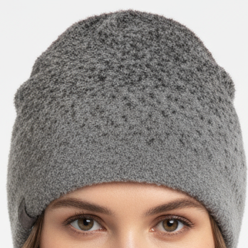 Barefoot Dreams CozyChic Lite Confetti Beanie Hat Womens OS Gray Brown Knitted
