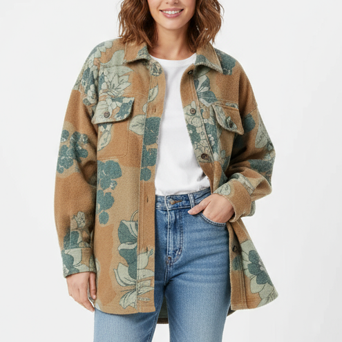 Free People Oversized Ruby Shirt Jacket Size M