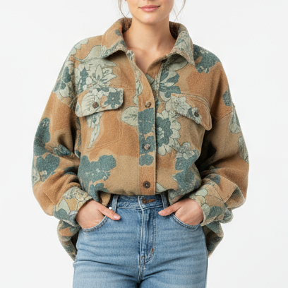 Free People Oversized Ruby Shirt Jacket Size M