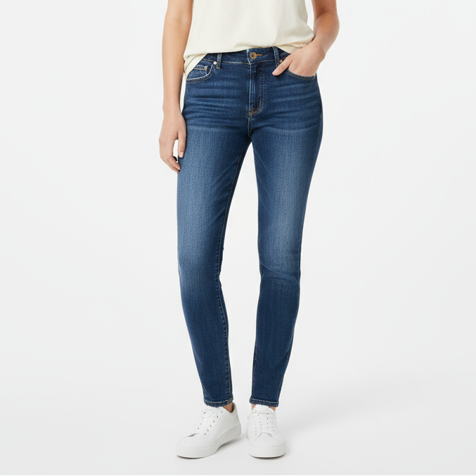 7 For All Mankind Mid Rise Skinny Jeans Dark Wash Women's Size 28