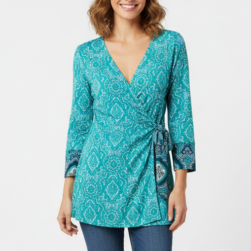 41 Hawthorn Zoolia Venetian Faux Wrap Knit Top Size S