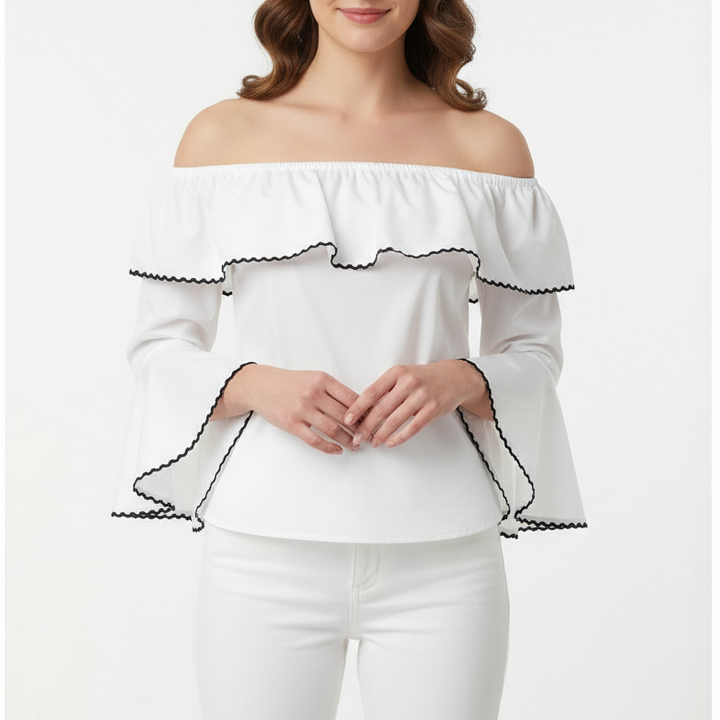 Lumiere Ruffle Off The Shoulder Top Size S