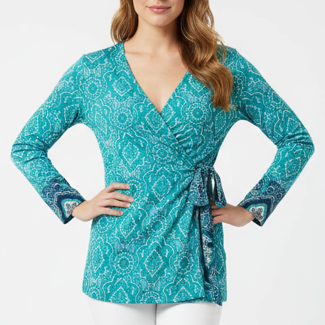 41 Hawthorn Zoolia Venetian Faux Wrap Knit Top Size S