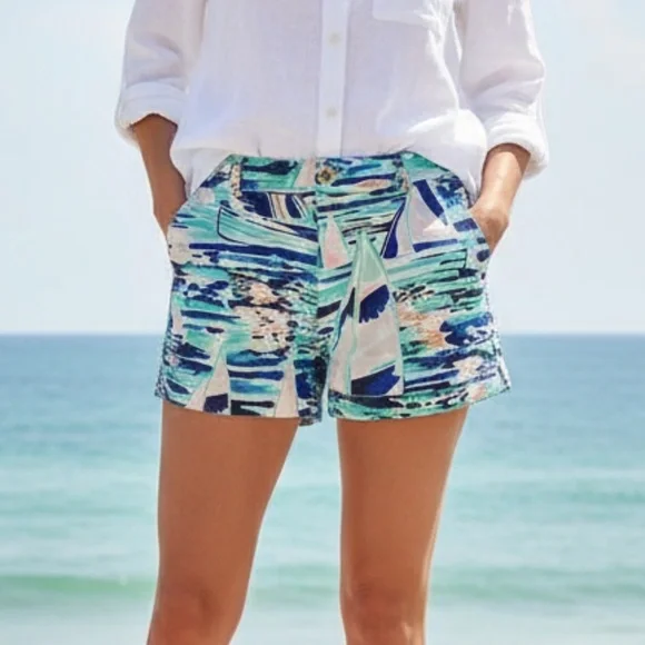 Lilly Pulitzer Stretchy Callahan Shorts Multi Pier Pressure Size 4