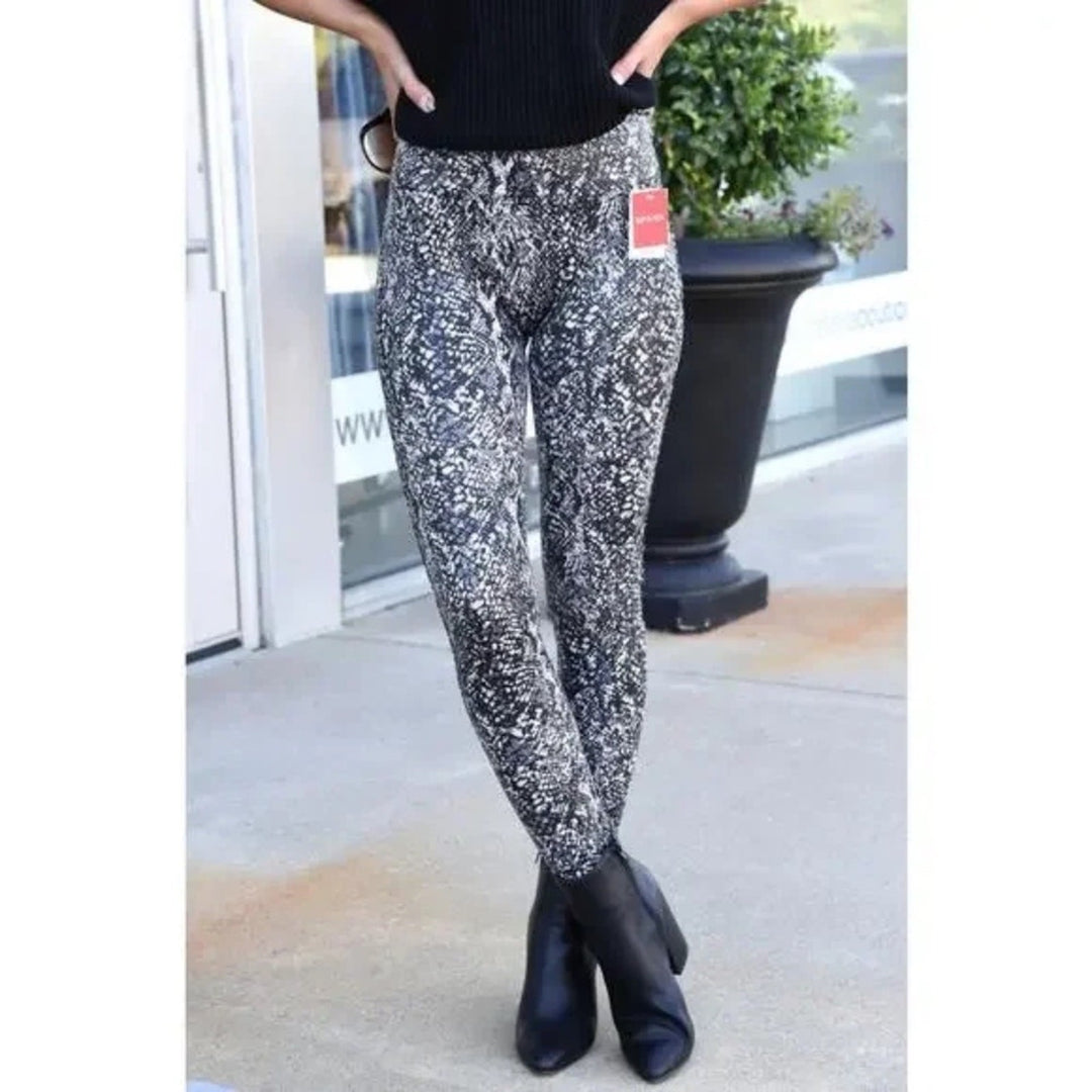 Spanx Faux Leather Snake Shine Leggings Size XS