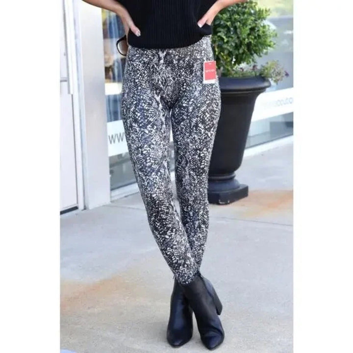 Spanx Faux Leather Snake Shine Leggings Size XS